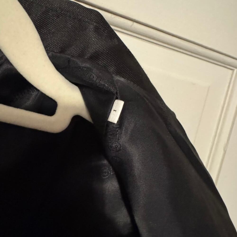 Sandro Black Shiny Satin Oversized Suit Jacket Size 1/Small/EU 36/US 4 - Picture 4 of 12